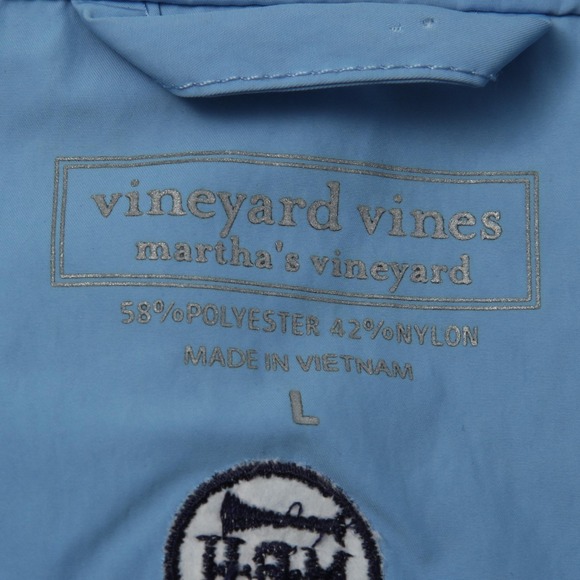 Vineyard Vines Vest Mens Large Light Blue Performance Full Zip Golf Logos - Picture 6 of 13